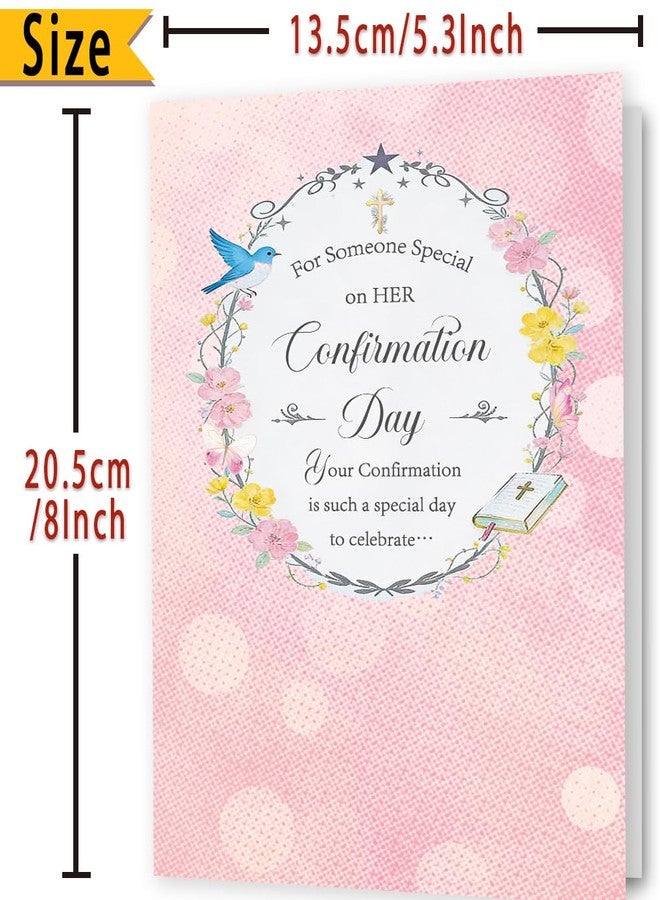FANCYLUCKY Christian Confirmation Card for Teen Girls, Catholic Confirmation Day Card for Daughter Granddaughter Goddaughter - Image 3