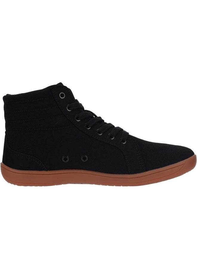 WHITIN Men's Wide Hi-top Minimalist Barefoot Sneakers | Zero Drop Sole | Cushioned Ankle Support, Black Gum, 9.5 Wide - Image 3