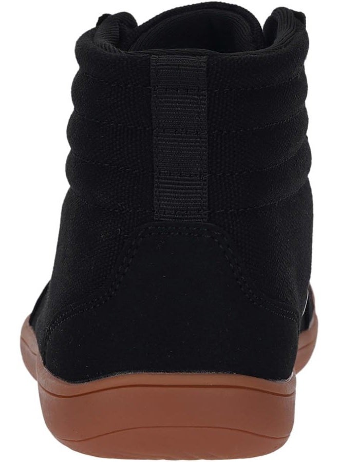 WHITIN Men's Wide Hi-top Minimalist Barefoot Sneakers | Zero Drop Sole | Cushioned Ankle Support, Black Gum, 9.5 Wide - Image 4