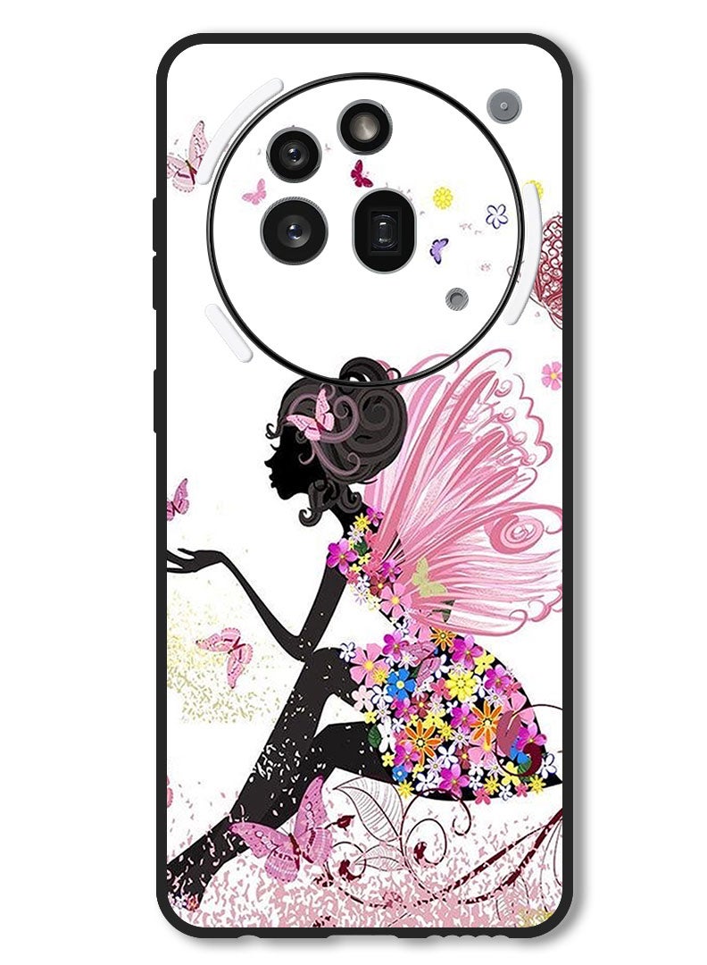 Theodor Case Compatible with Nothing Phone 3a Pro Protection Shockproof Bumper Cover Butterfly Girl - Image 1