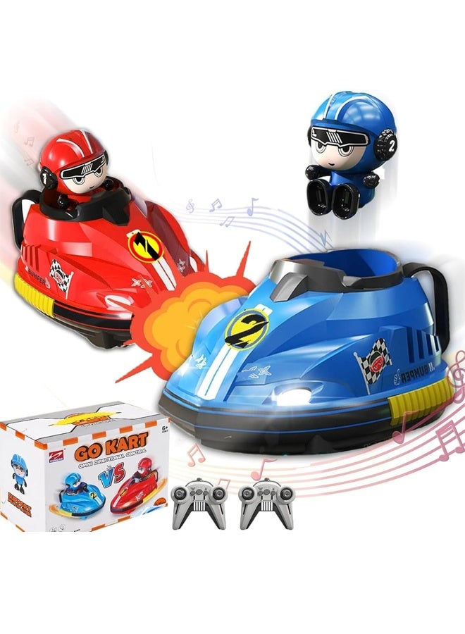Beauenty 2 Pack Remote Control Battle Bumper Car for Toddlers, Radio Control Toys Music Catapult Robot Popping Up Family Interaction RC Battle Game for 6+Kids - Image 1