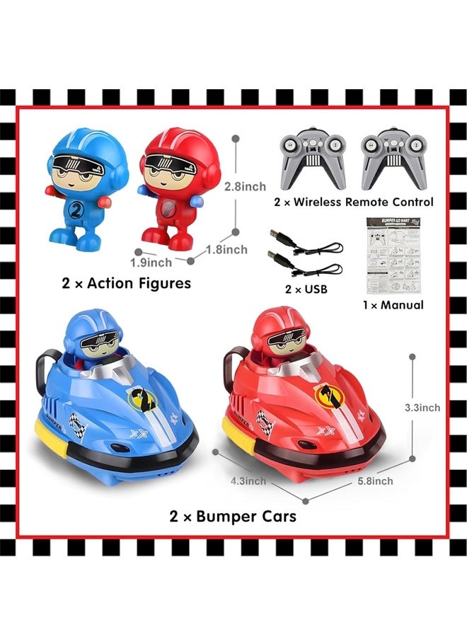 Beauenty 2 Pack Remote Control Battle Bumper Car for Toddlers, Radio Control Toys Music Catapult Robot Popping Up Family Interaction RC Battle Game for 6+Kids - Image 4