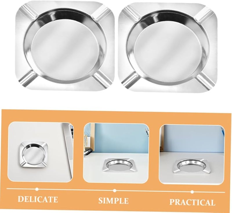 GANAZONO 12 حزمة من صينية السجائر المحمولة المصنوعة من الفولاذ المقاوم للصدأ للاستخدام الداخلي والخارجي - Image 4