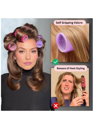 Elaur 40 PCs Hair Rollers set, Self Grip Hair Rollers for Long Medium Short Hair,  Large Medium Hair Curler (24 Rollers + 16 Hair clips  + 1 Storage Bag) - view 3