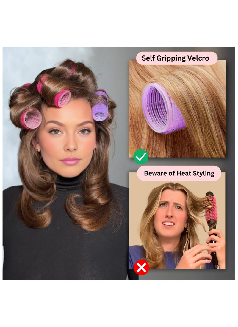 ELAUR Elaur 40 PCs Hair Rollers set, Self Grip Hair Rollers for Long Medium Short Hair,  Large Medium Hair Curler (24 Rollers + 16 Hair clips  + 1 Storage Bag)  - Image 3
