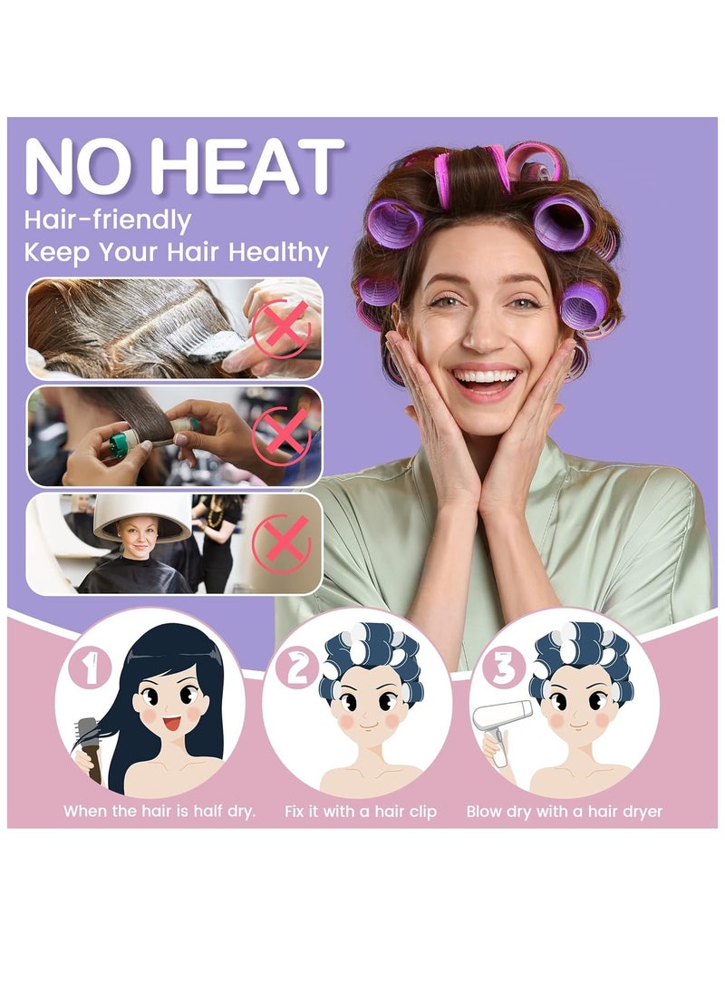 ELAUR Elaur 40 PCs Hair Rollers set, Self Grip Hair Rollers for Long Medium Short Hair,  Large Medium Hair Curler (24 Rollers + 16 Hair clips  + 1 Storage Bag)  - Image 4