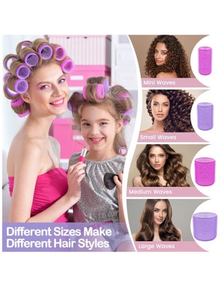Elaur 40 PCs Hair Rollers set, Self Grip Hair Rollers for Long Medium Short Hair,  Large Medium Hair Curler (24 Rollers + 16 Hair clips  + 1 Storage Bag) - view 5