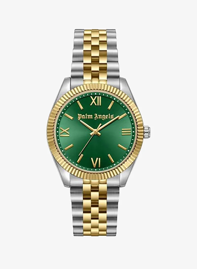 Palm Angels Pioniere Green Dial Stainless Steel Bracelet Analog Watch for Women, 36mm