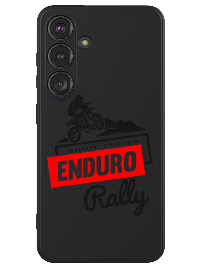 Theodor Protective Slim Fit Case Liquid Silicone Cover with Full Body Protection Anti-Scratch Shockproof Case For Samsung Galaxy S24 Plus (Black) - Enduro rally - Image 1