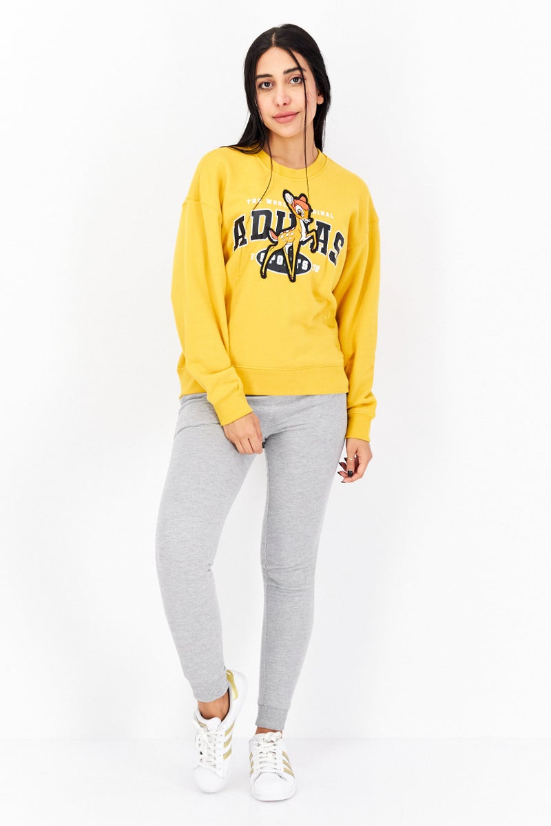 adidas Originals Adidas Originals x Disney Women Sportswear Fit Long Sleeves Outdoor Sweatshirt, Yellow  - Image 2