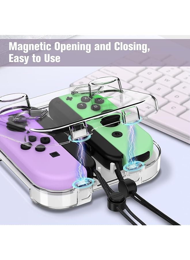 BIGTHREE Storage Case For Nintendo Switch/Oled Joy Con Portable Dust Proof Protective Box With Magnetic Closure Pc Transparent Shell - Image 2