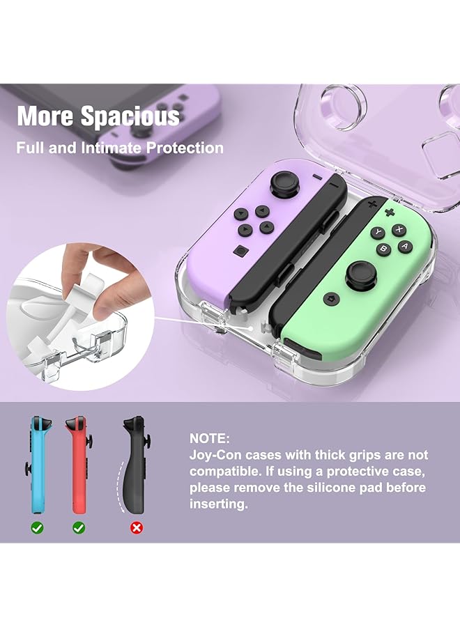 BIGTHREE Storage Case For Nintendo Switch/Oled Joy Con Portable Dust Proof Protective Box With Magnetic Closure Pc Transparent Shell - Image 5