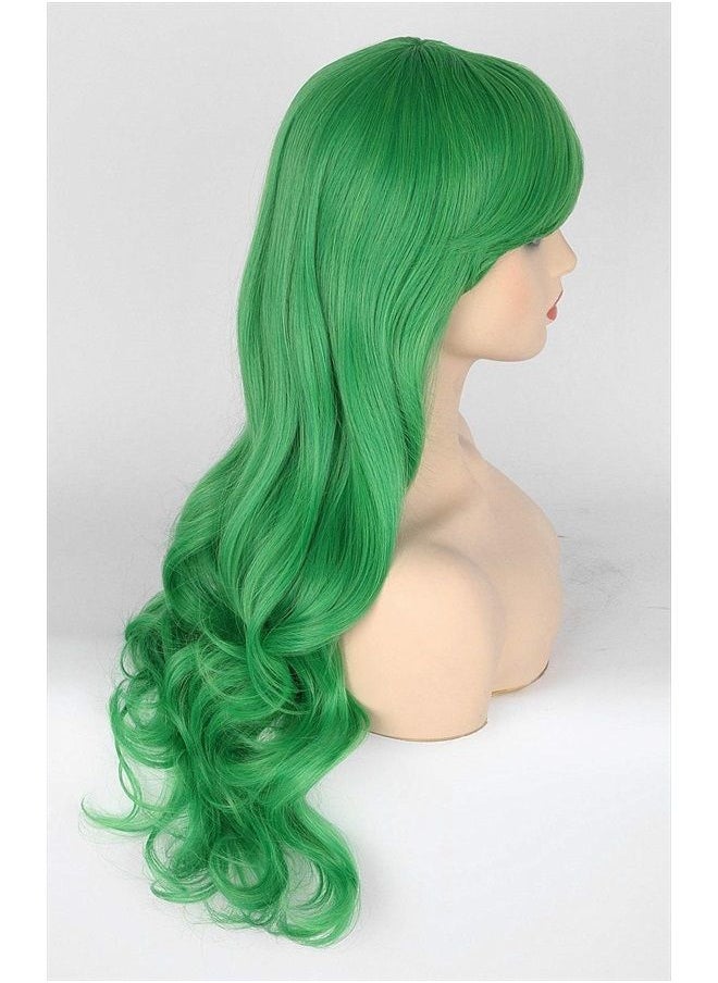 Topcosplay Womens Wigs Green Long Big Wavy Halloween Cosplay Costume Wig Harajuku Lolita Style  - Image 5