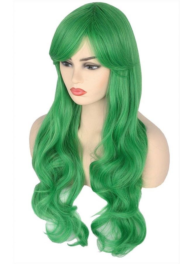 Topcosplay Womens Wigs Green Long Big Wavy Halloween Cosplay Costume Wig Harajuku Lolita Style  - Image 2