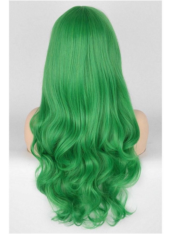 Topcosplay Womens Wigs Green Long Big Wavy Halloween Cosplay Costume Wig Harajuku Lolita Style  - Image 3