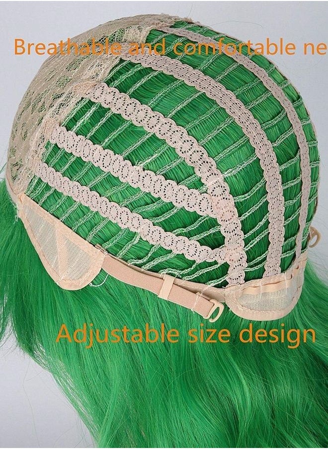 Topcosplay Womens Wigs Green Long Big Wavy Halloween Cosplay Costume Wig Harajuku Lolita Style  - Image 4