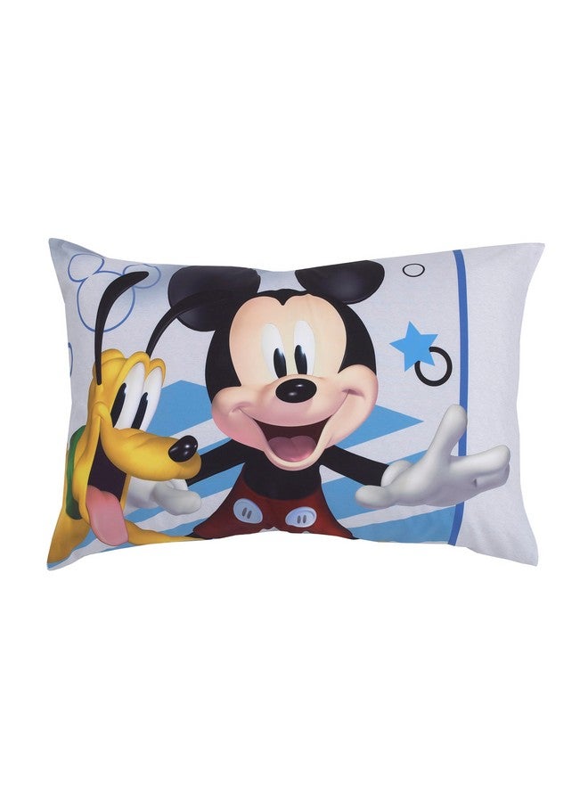 NoJo Disney Mickey Mouse Clubhouse Buddies Multi Colored Goofy, Pluto, and Donald Duck 4 Piece Toddler Bed Set - Comforter, Fitted Bottom Sheet, Flat Top Sheet, and Reversible Pillowcase - Image 5