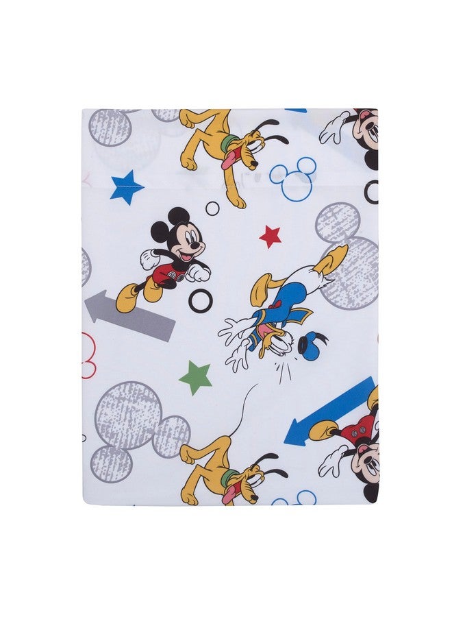 NoJo Disney Mickey Mouse Clubhouse Buddies Multi Colored Goofy, Pluto, and Donald Duck 4 Piece Toddler Bed Set - Comforter, Fitted Bottom Sheet, Flat Top Sheet, and Reversible Pillowcase - Image 4