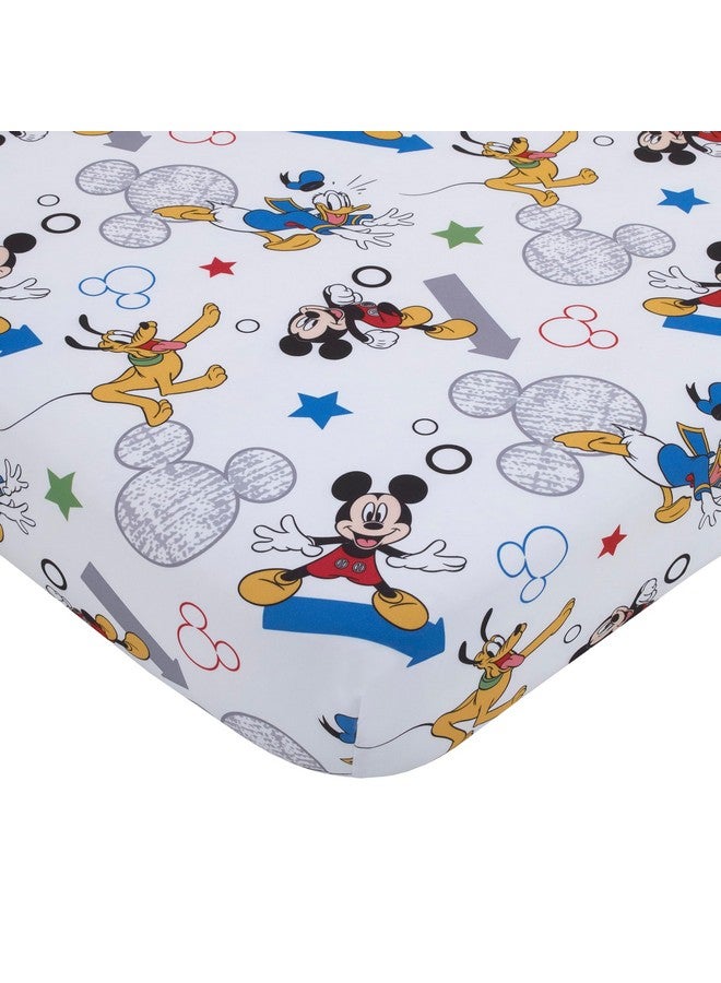 NoJo Disney Mickey Mouse Clubhouse Buddies Multi Colored Goofy, Pluto, and Donald Duck 4 Piece Toddler Bed Set - Comforter, Fitted Bottom Sheet, Flat Top Sheet, and Reversible Pillowcase - Image 3