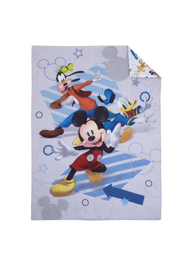 NoJo Disney Mickey Mouse Clubhouse Buddies Multi Colored Goofy, Pluto, and Donald Duck 4 Piece Toddler Bed Set - Comforter, Fitted Bottom Sheet, Flat Top Sheet, and Reversible Pillowcase - Image 2