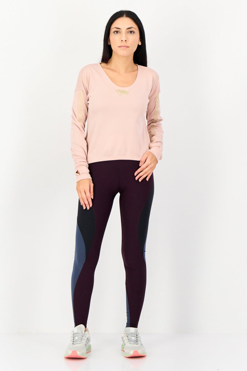 Nike Women Standard Fit Long Sleeve Running Top, Pink - Image 4