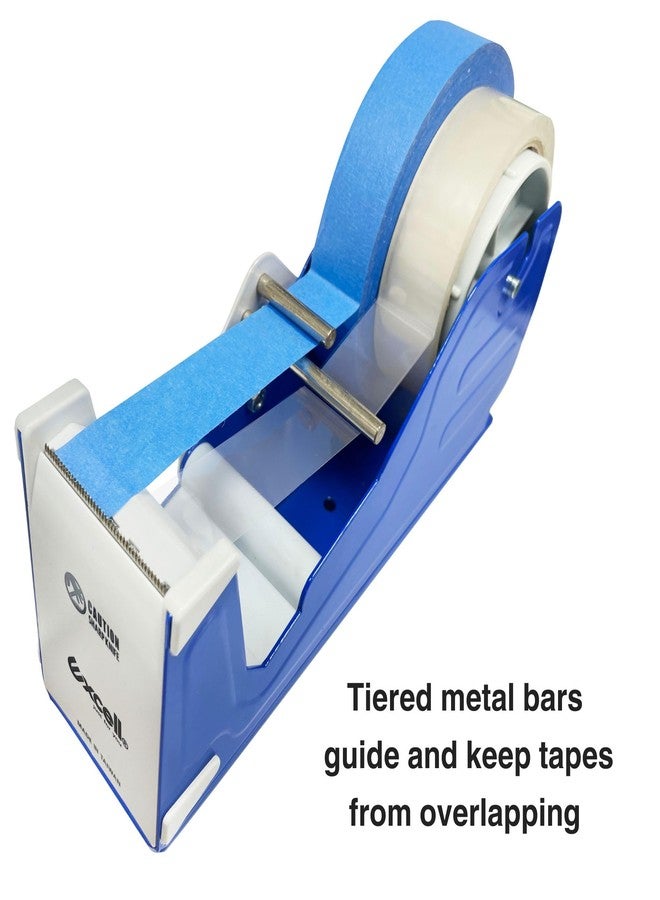 ICO Excell Deluxe Twin Wide Metal Multi-Roll Desktop Tape Dispenser with Tiered Metal Separator Bars, EX-2272, 2 inch Wide, 3 inch Core - Image 3