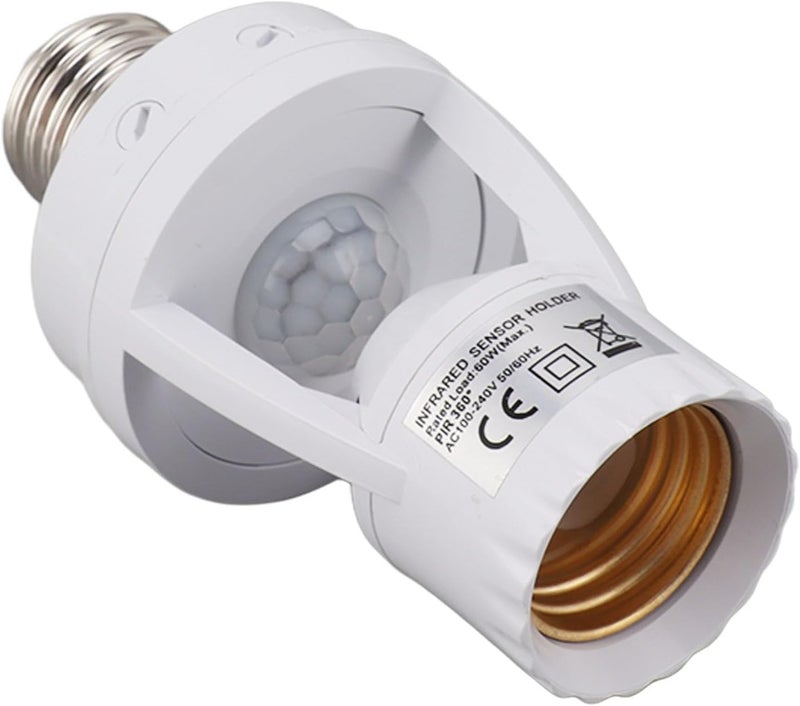 PIR Motion Sensor Light Socket Smart Night Light Control for Storeroom Wardrobe ABS Material - Image 1