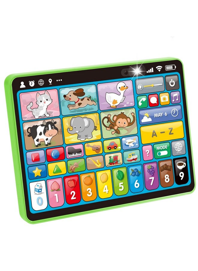 hahaland تابلت التعلم ثلاثي اللغة للأطفال الصغار 1-3 سنوات - لعبة تعليمية محدثة مع أصوات وعلاج النطق - هدايا للتطوير المبكر للأطفال من عمر سنة واحدة للأولاد والبنات، من 12-18 شهرًا إلى 2-3 سنوات - Image 1