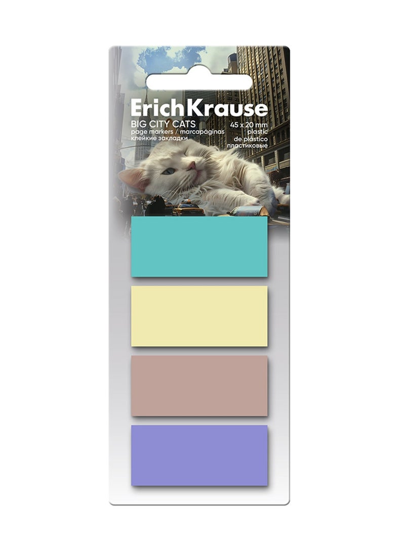 ErichKrause علامات صفحات بلاستيكية 80 ورقة بحجم 45x20 مم بألوان متنوعة - Image 1