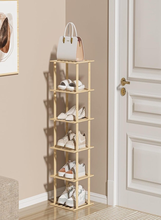 Tohomes Bamboo Shoe Rack - Vertical Shoe Rack for Small Spaces - Image 1