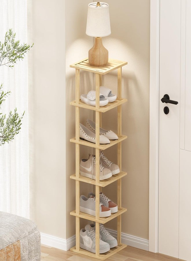 Tohomes Bamboo Shoe Rack - Vertical Shoe Rack for Small Spaces - Image 4
