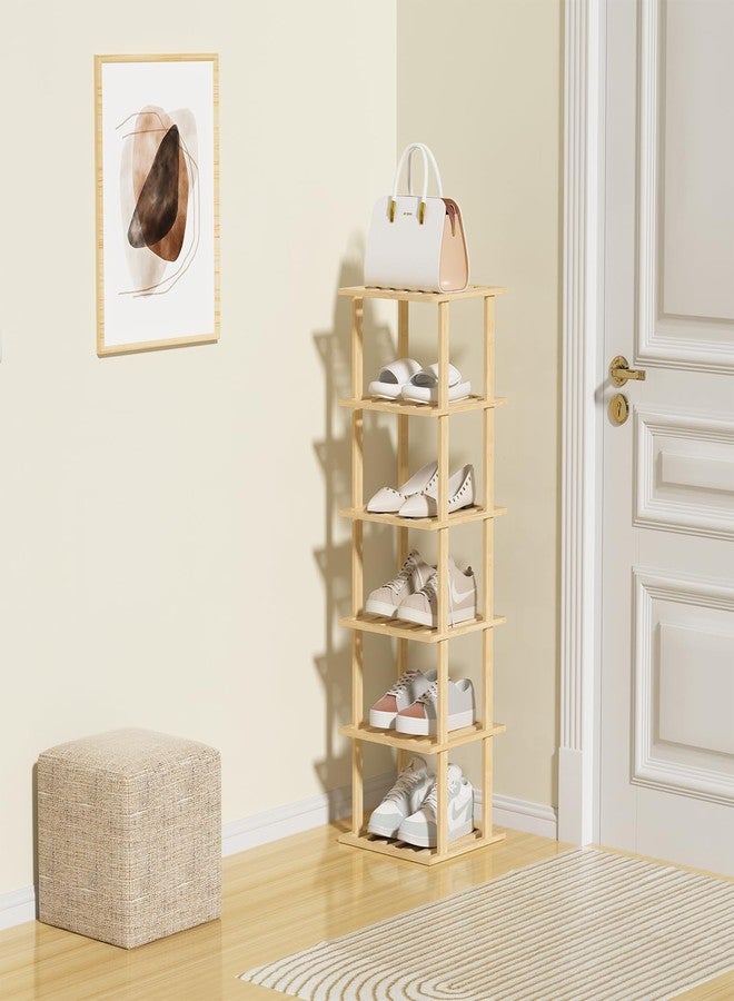 Tohomes Bamboo Shoe Rack - Vertical Shoe Rack for Small Spaces - Image 3