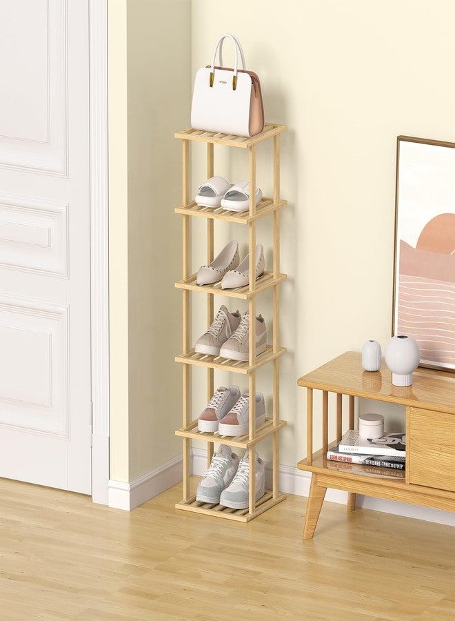 Tohomes Bamboo Shoe Rack - Vertical Shoe Rack for Small Spaces - Image 2