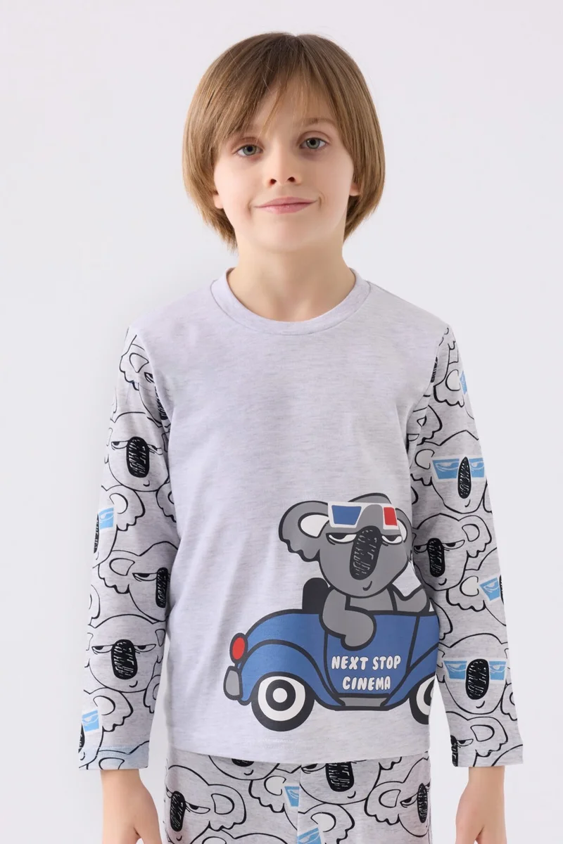 RolyPoly Boy Long Sleeve Pajama Set RP3446 Snow Melange