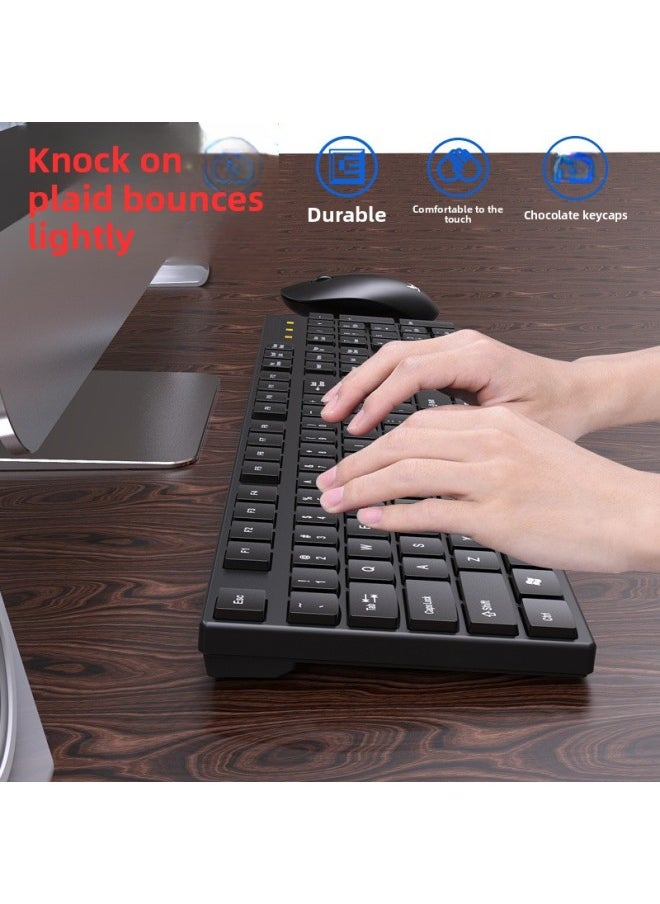 2.4G Keyboard And Mouse Suit X900 Wireless Thin Keyboard Office Mouse For Laptop-Color:X906