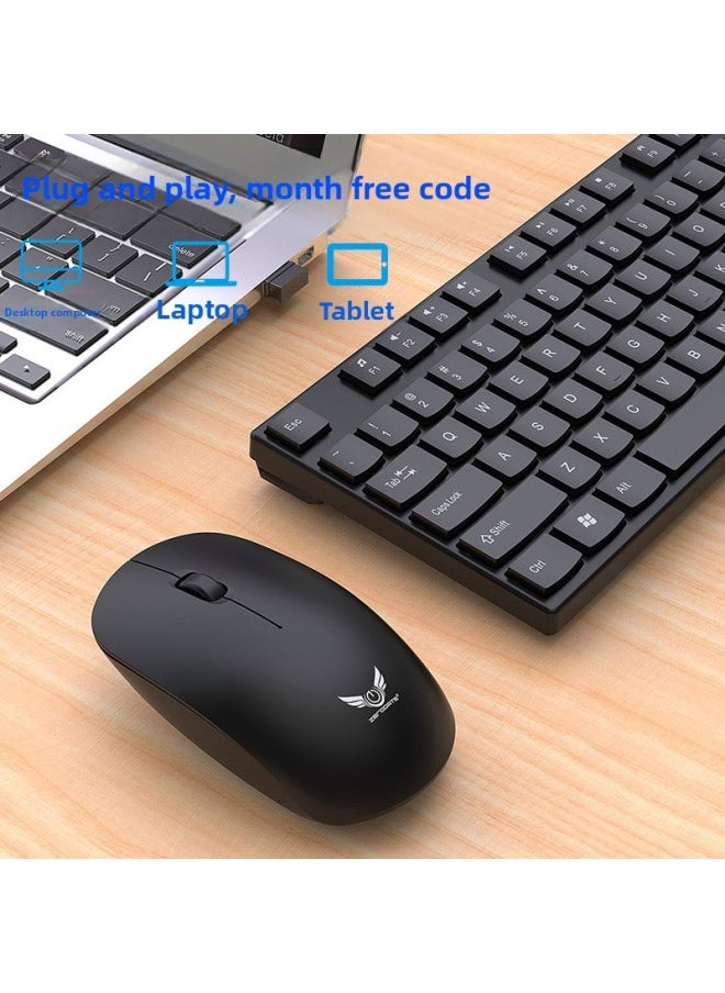2.4G Keyboard And Mouse Suit X900 Wireless Thin Keyboard Office Mouse For Laptop-Color:X906