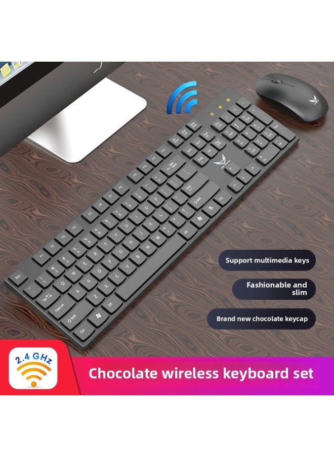 2.4G Keyboard And Mouse Suit X900 Wireless Thin Keyboard Office Mouse For Laptop-Color:X906