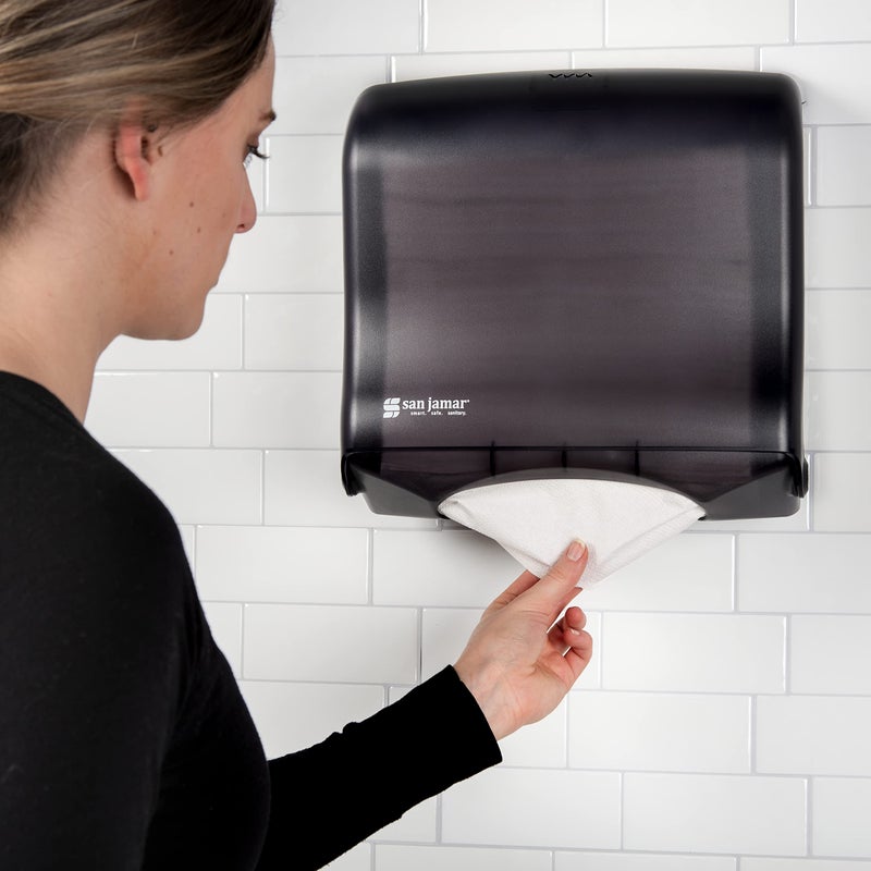 San Jamar T1755TBK Ultrafold Fusion Folded Towel Dispenser, Fits 400 Multifold/240 C-Fold Towels, Classic, Black Pearl - Image 2