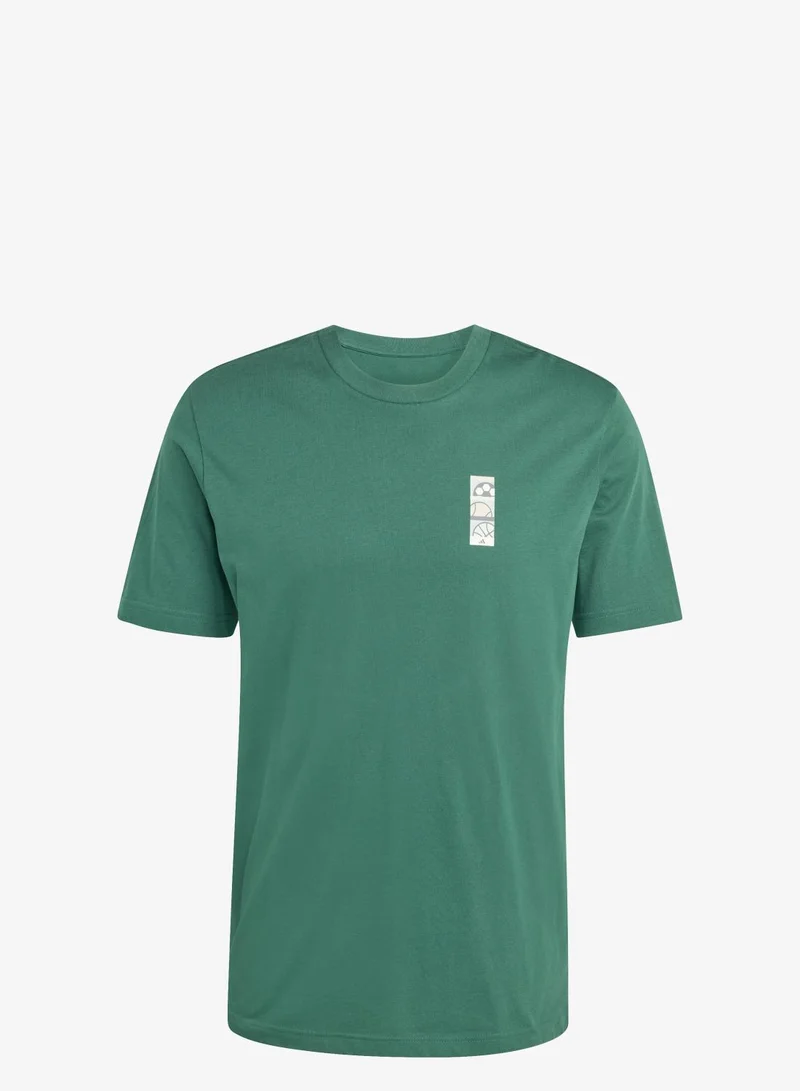 اديداس تيشيرت برسمة ملصق رياضي كلاسيكي