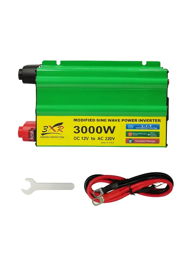 3XR Modified Sine Wave Power Inverter 3000W DC 12V to AC 220V/230V, Universal Protection, L.I.T. Low Interference Technology, Car Truck Solar RV Camping Boat Yacht Adapter w/ 5V USB Port, Dual Cooling Fan, Overload/Heat/Voltage Safety for Tools/Devices/CPAP - Image 4