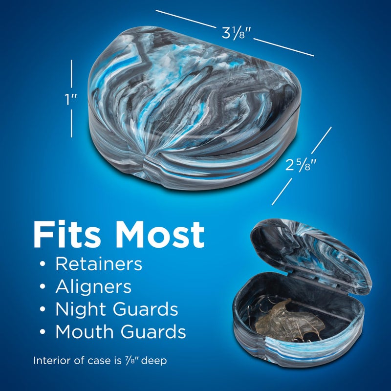 Practicon Marble Retainer Cases, Orthodontic Aligner Case, Mouth Guard Holder (3 Pack) (Assorted Multi Color) - Image 4