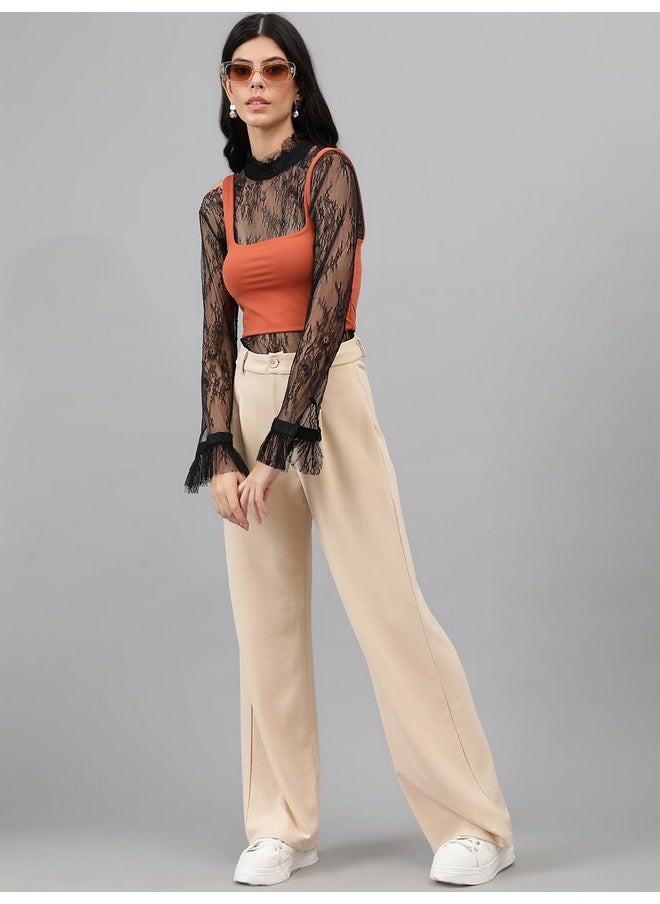Kotty KOTTY Womens Polyester Blend Straight Fit Trousers  - Image 5