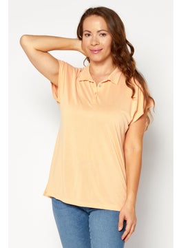 Women Spread Collar Polo Shirt, Peach - pzsku/Z4D99C0955C82918022C1Z/45/_/1731420665/0084efe0-8558-481b-81a4-22d028e0174e