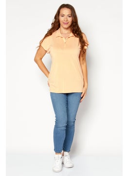 Women Spread Collar Polo Shirt, Peach - pzsku/Z4D99C0955C82918022C1Z/45/_/1737296059/c4451060-46ef-46d9-9a07-efca4b732c35