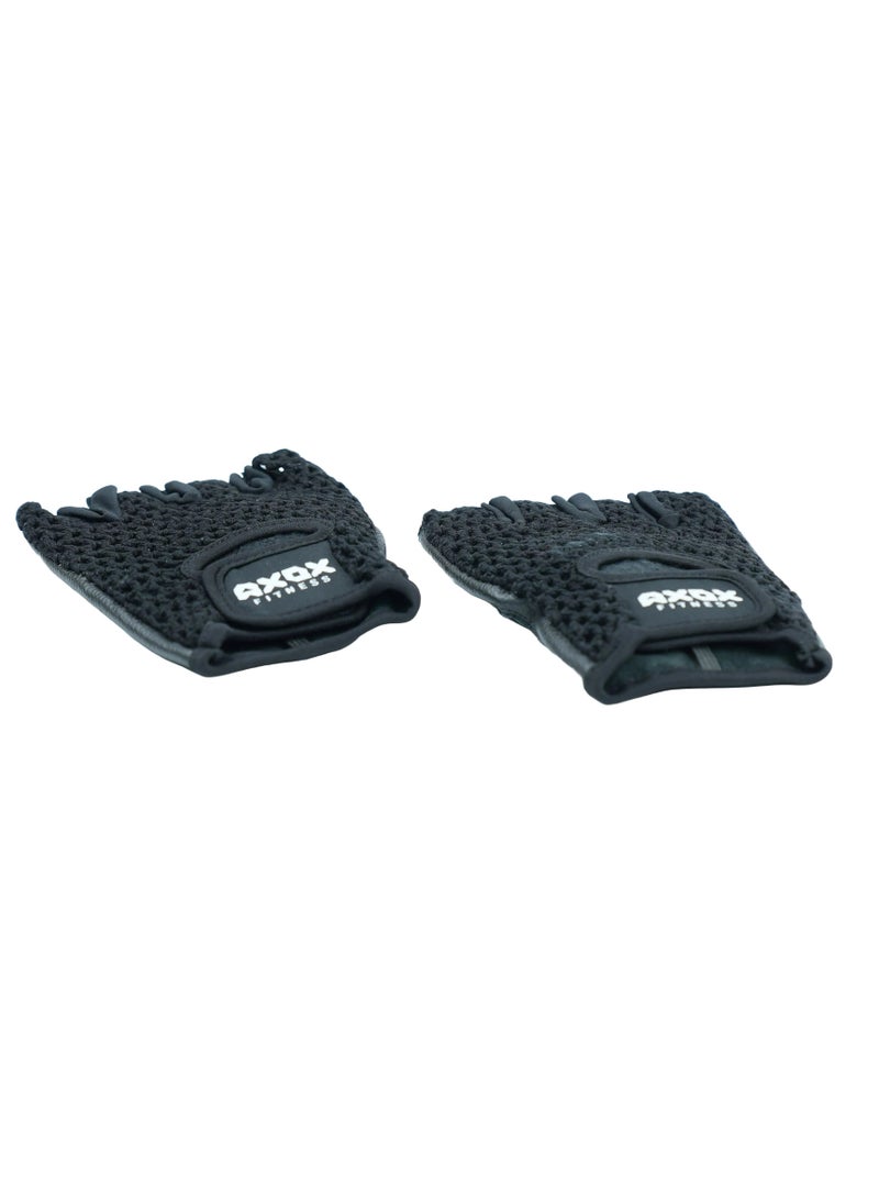 AXOX Leather Fitness Gloves | Black Large - Image 3