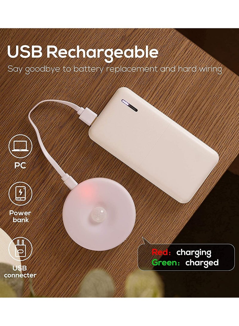 Motion Sensor Wireless LED Night Light (Cool White) 360 Degrees Rotated Induction Light with Magnetic Base USB Rechargeable Night Lamp for Closet Stairs Bedroom Kitchen Hallway - Image 5
