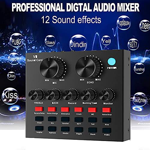 kh V8 Sound Card, Sound Effects Board for Podcast Equipment Bundle, Sound Board for Streaming with Voice Changer Podcast Kit - Image 2