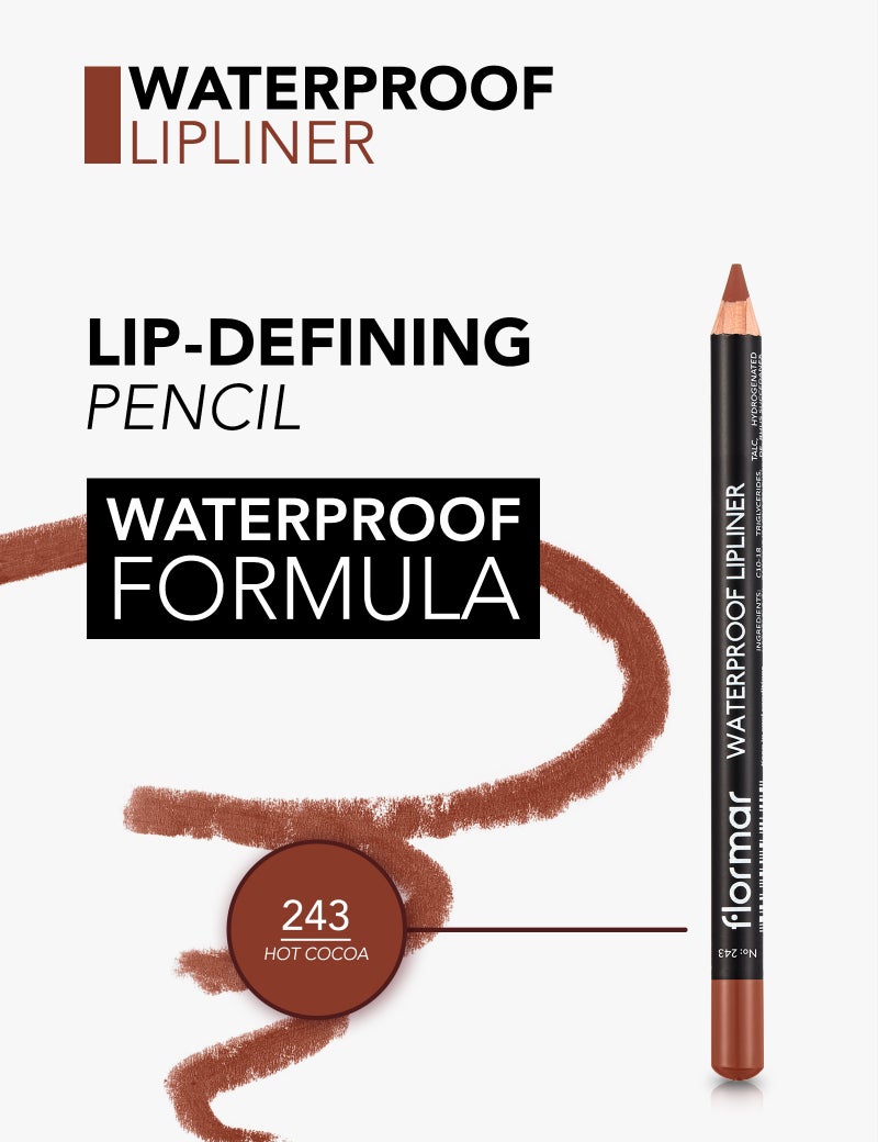 flormar Waterproof Lip Liner 243 Hot Cocoa 1.14g 243 Hot Cocoa - Image 3
