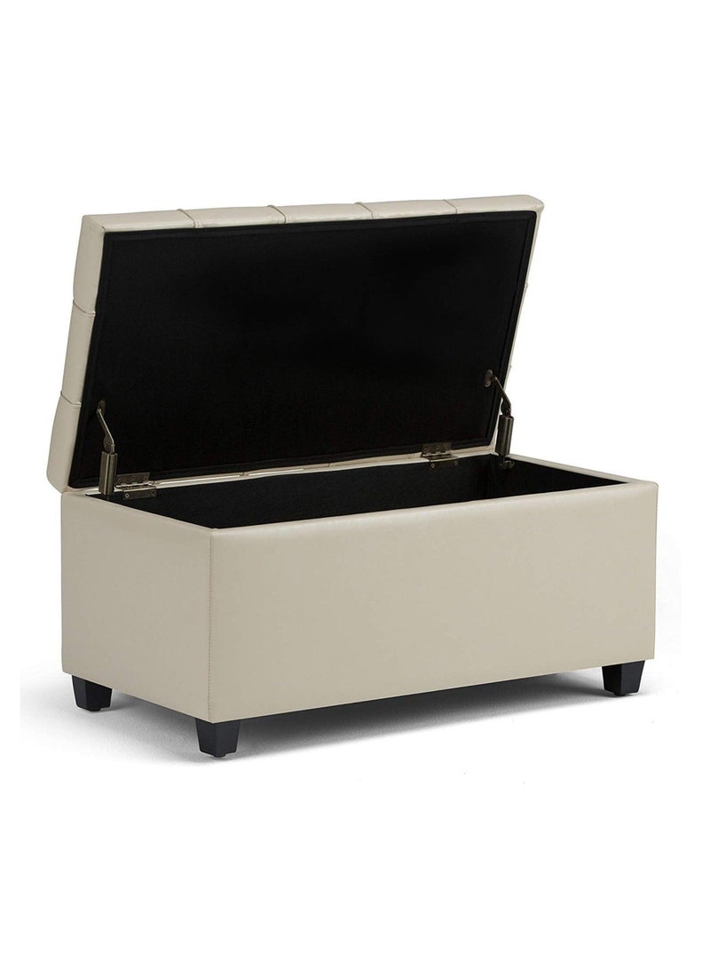 Wooden Twist Tufted Storage Bench Ottoman Pouffes With Storage - Image 5
