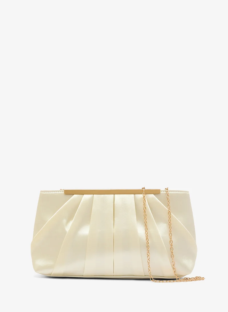 Pleated Clutch With Chain